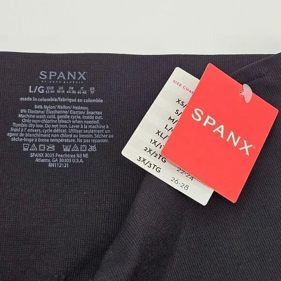 Spanx Cropped Lamn Leggings Black Women's Size L NEW High Rise Minimalist Lounge - Picture 4 of 12